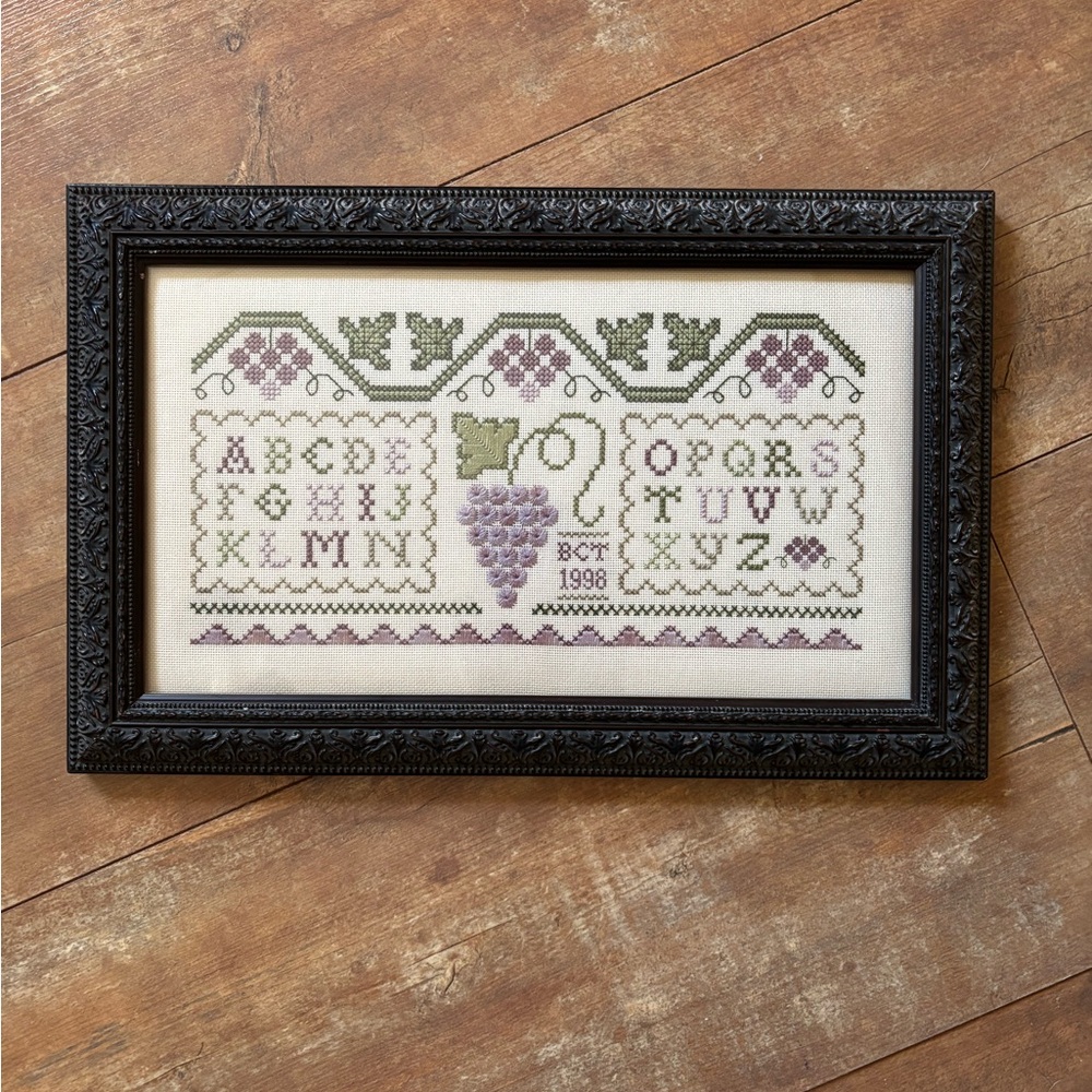 Framed Alphabet Cross Stitch Art